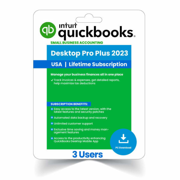 QuickBooks Desktop Pro Plus 2023 – 3-User Lifetime License