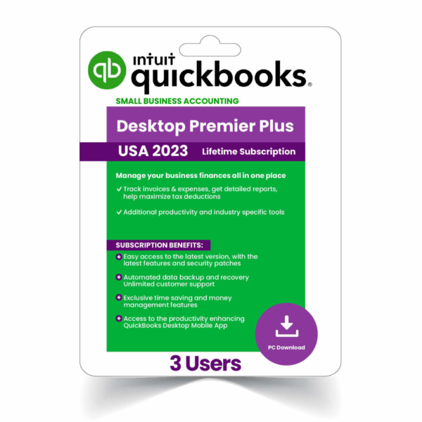 QuickBooks Premier Plus 2023 – 3 User – Lifetime License